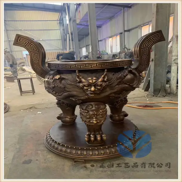 寺庙圆形香炉 厂家制作圆形铁香炉 铸铜香炉制造厂家